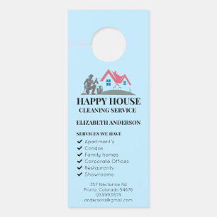 Affichette De Porte Nettoyage de la maison Services à domicile Charme