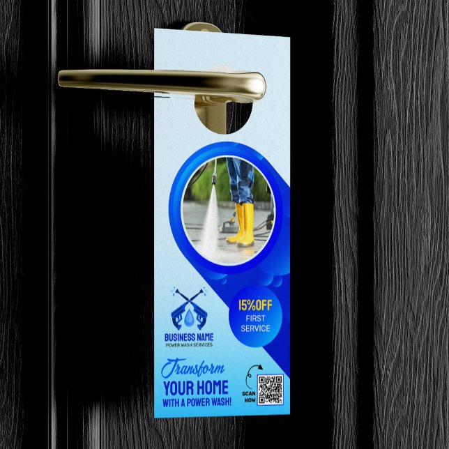 Affichette De Porte Nettoyage de maison par lavage sous pression (Créateur téléchargé)