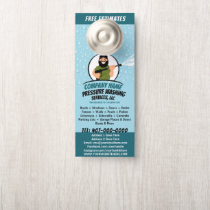 Affichette De Porte Nettoyage et lavage sous pression personnalisables