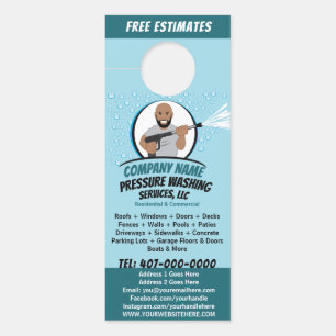 Affichette De Porte Nettoyage et lavage sous pression personnalisables