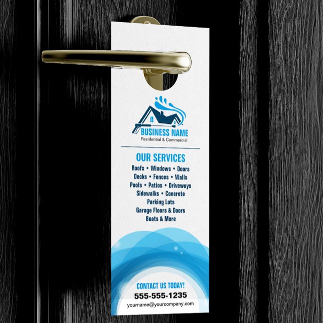 Affichette De Porte Nettoyage haute pression professionnel  (Créateur téléchargé)