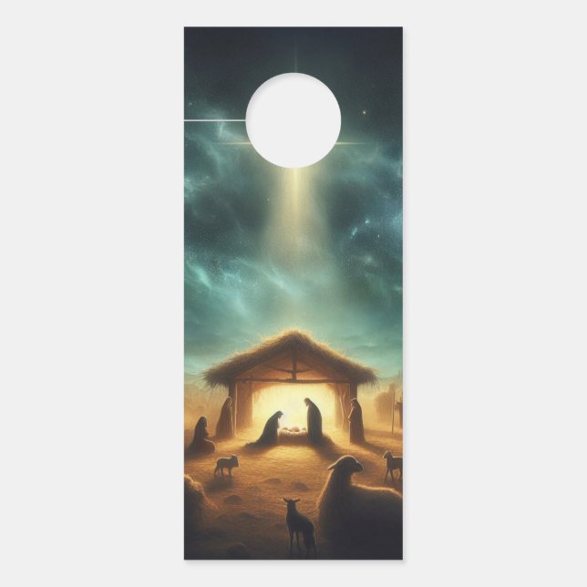 Affichette De Porte Noël/Nativité/Jésus (Devant)