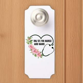 Affichette De Porte Nom de l'infirmière étudiante-inscrite-ancienne