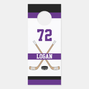 Affichette De Porte Nom du joueur de hockey personnalisé Numéro de cha