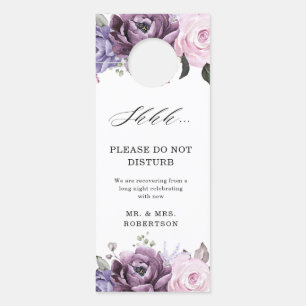 Affichette De Porte Nuances de pourpre Dusty fleurs Moody Floral Maria
