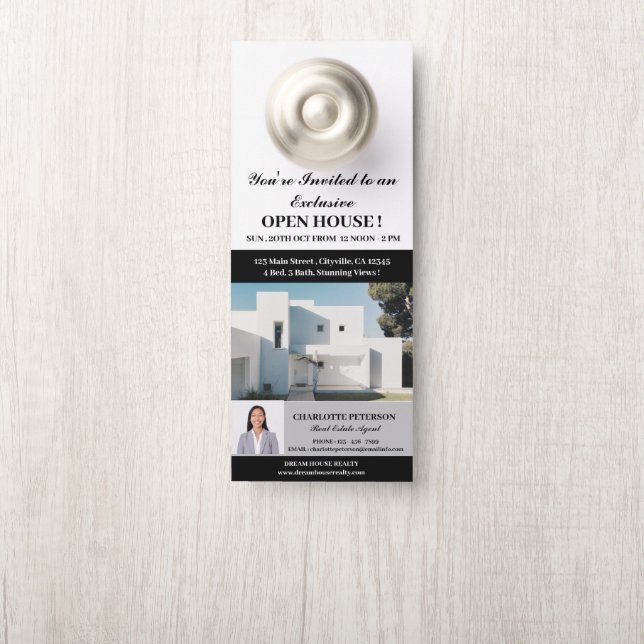 Affichette De Porte Open House immobilier (Sur le bouton)