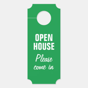 Affichette De Porte Open House immobilier personnalisé rouge vert réve