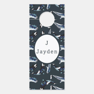 Affichette De Porte Orca Baby Boy Turquoise