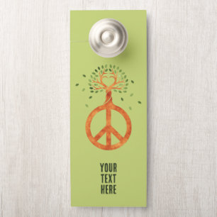 Affichette De Porte Paix pour les arbres - Fleur de pouvoir du cœur 1