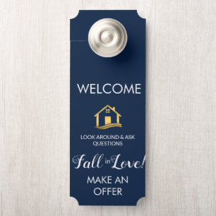 Affichette De Porte Pancarte de bienvenue en or pour maison ouverte Pa