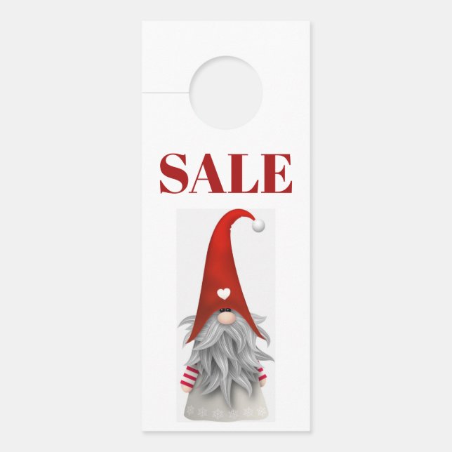 Affichette De Porte Pancarte de soldes pour gnome de Noël (Devant)