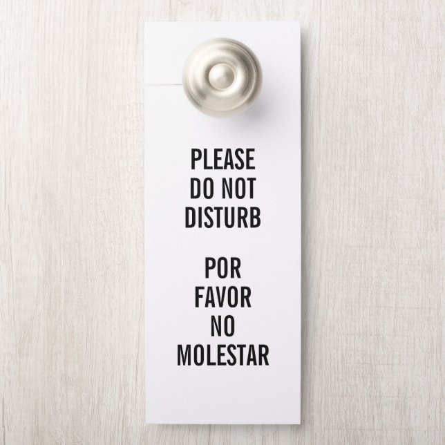 Affichette De Porte Panneau Ne Pas Déranger à suspendre à la porte (Sur le bouton)