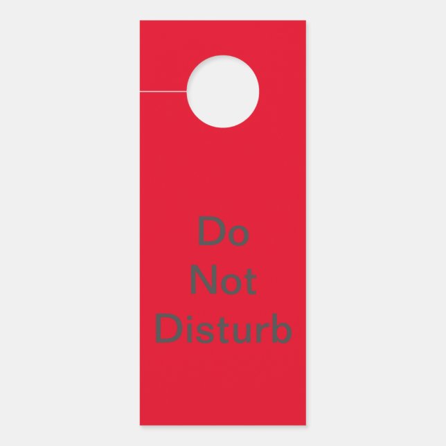 Affichette De Porte Panneau Ne Pas Déranger Rouge Moderne (Devant)