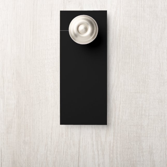 Affichette De Porte Papier Noir (Sur le bouton)