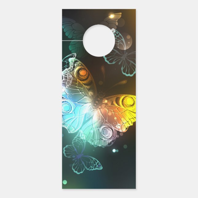 Affichette De Porte Papillon lumineux et papillons de nuit (Devant)