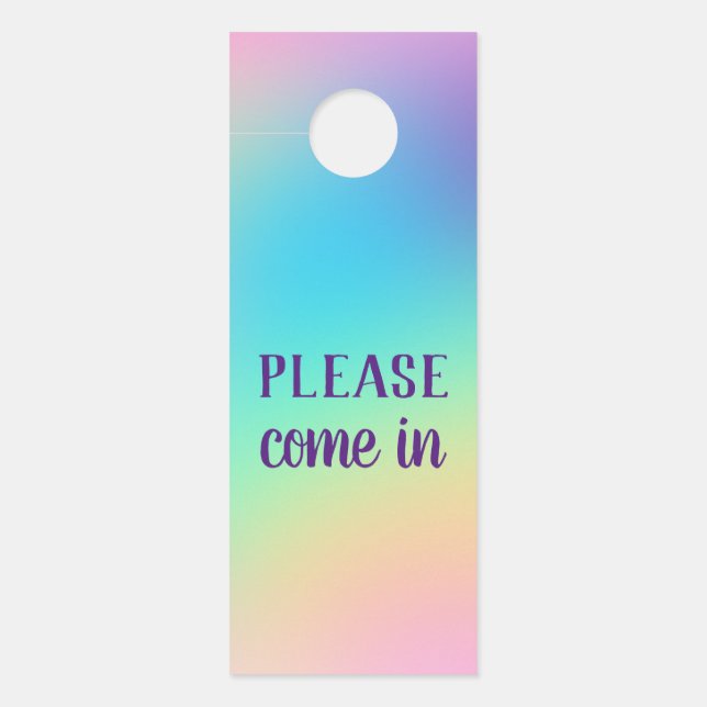 Affichette De Porte Pastel Rainbow (Devant)