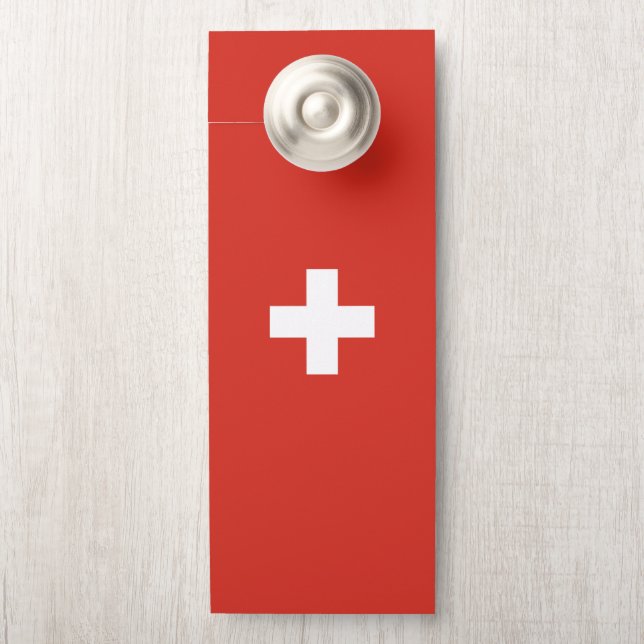 Affichette De Porte pavillon suisse (Sur le bouton)