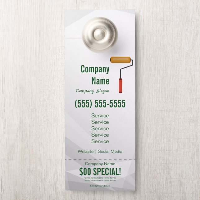 Affichette de porte peintre (Sur le bouton)