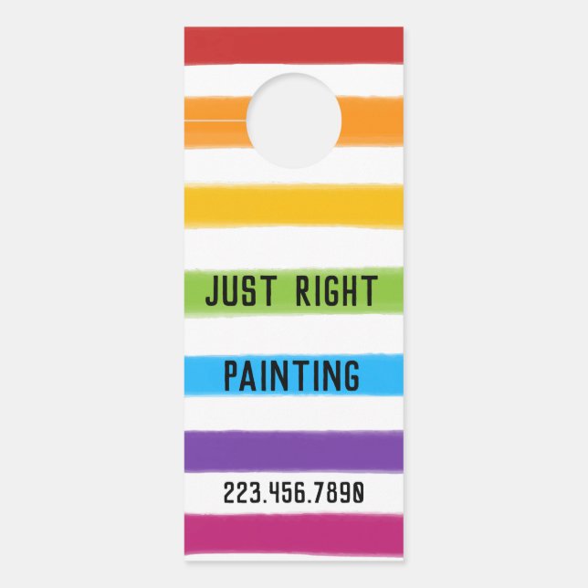 Affichette De Porte Peintre QR personnalisé (Devant)