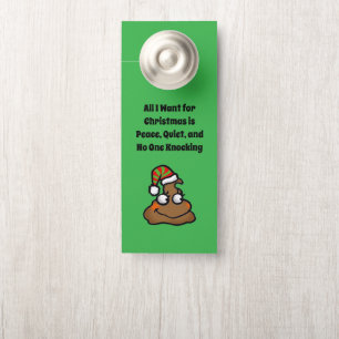 Affichette De Porte Personne ne frappe Drôle de Noël Toilettes Humour