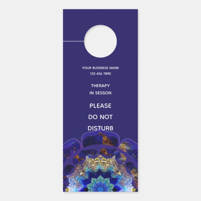 Affichette De Porte Peyote Mandala Céleste Métaphysique Navy (Devant)
