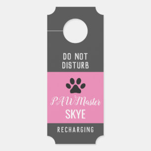 Affichette De Porte Pink Ne Dérangez Pas L'Affichette de porte Pawmast