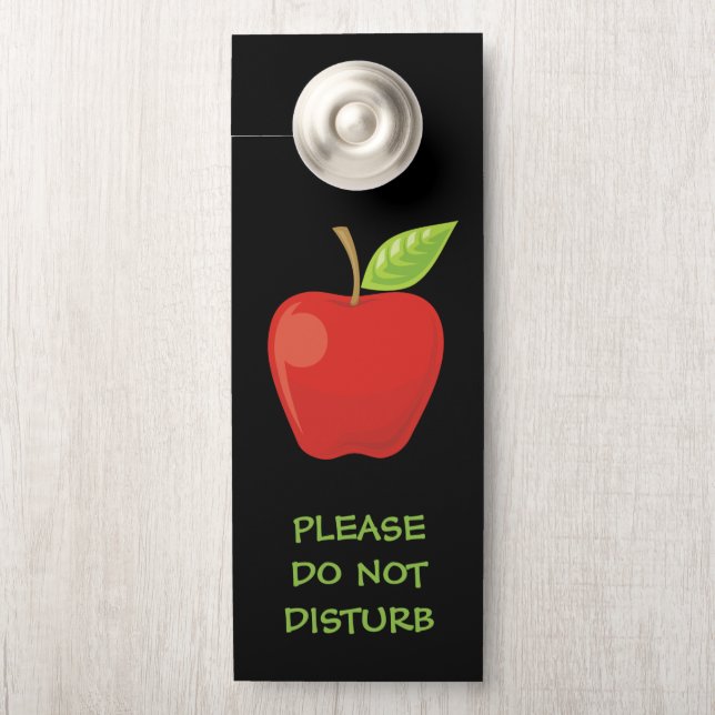 Affichette De Porte Pomme rouge (Sur le bouton)