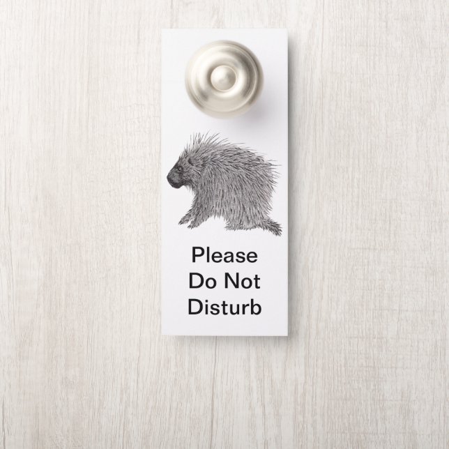 Affichette De Porte porc-épic (Sur le bouton)