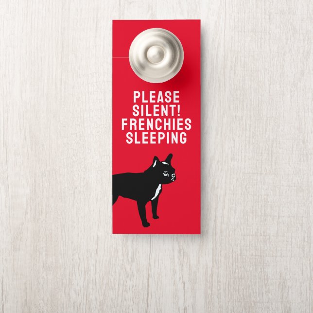 Affichette De Porte Porte-clés boule noir Bouledogue français / impres (Sur le bouton)