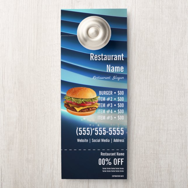 Affichette De Porte Porte-clés de burger (Sur le bouton)