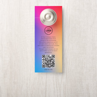 Affichette De Porte Porte-clés QR Code avec logo d'hôtel pour les info