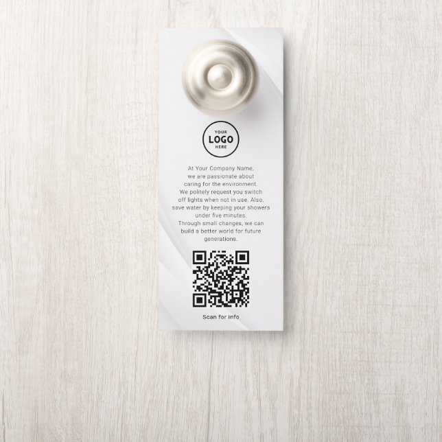 Affichette De Porte Porte-clés QR Code Logo Hôtel Informations Invité (Sur le bouton)