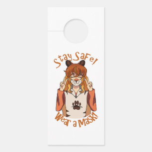 Affichette De Porte Portez un Masque !