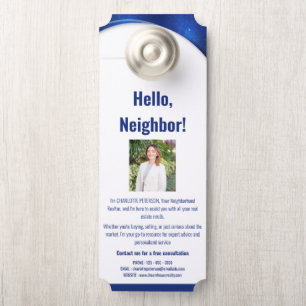 Affichette De Porte Présentation unique d'agent immobilier