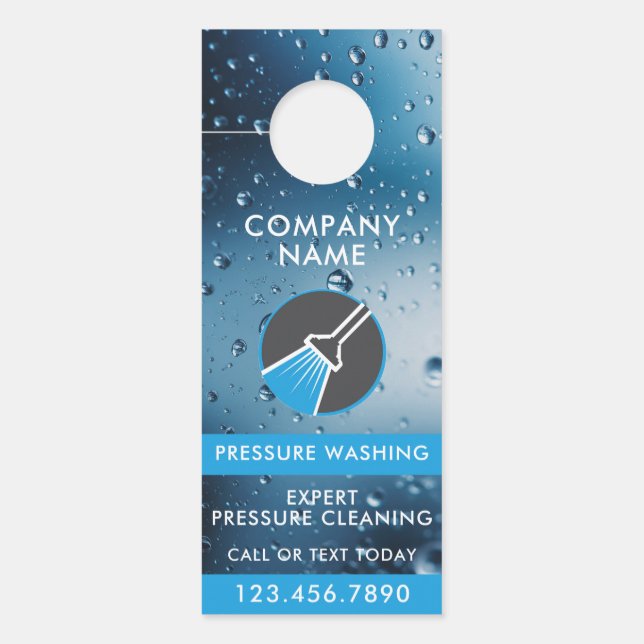 Affichette De Porte Pressure Washing Professional Power Wash QR Code (Devant)