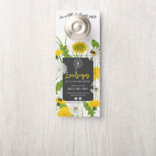Affichette De Porte Promotion du service d'entretien de pelouse nature