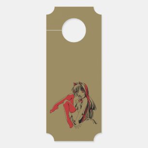 Affichette De Porte R & B Manga, Neko Catgirl Furry Loli Anime