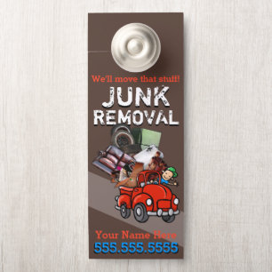 Affichette De Porte Récupération de la junk Garbage Hauling Red Pickup