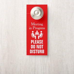 Affichette De Porte Réunion professionnelle d'affaires en cours
