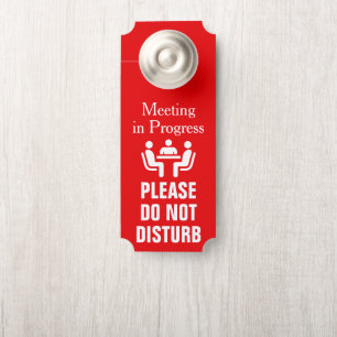 Affichette De Porte Réunion professionnelle d'affaires en cours