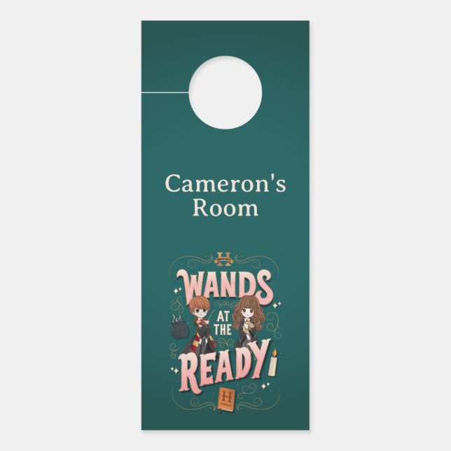 Affichette De Porte Ron & Hermione Wands au Ready (Devant)