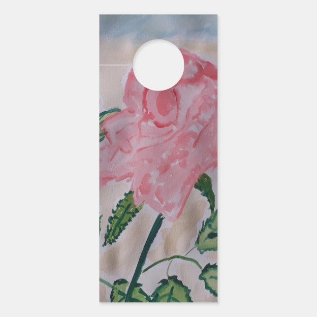 Affichette de porte Rose d'été Abstrait (Devant)