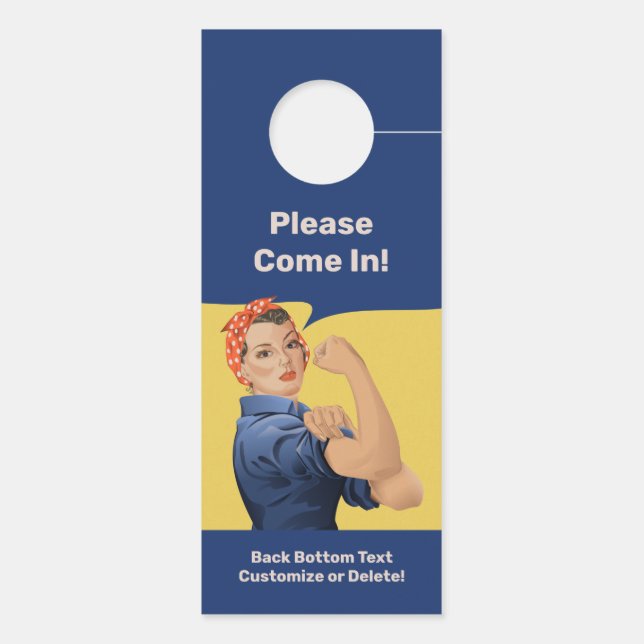 Affichette De Porte Rosie the Riveter (Dos)