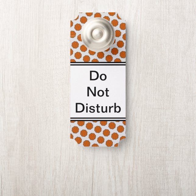 Affichette De Porte Ruban aux fleurs orange par Kenneth Yoncich (Sur le bouton)