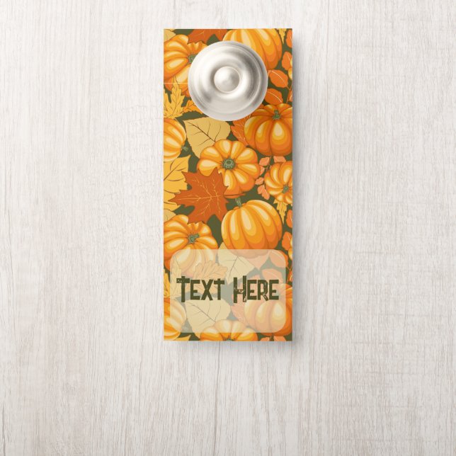 Affichette De Porte Saison d'automne Halloween Citrouille Motif (Sur le bouton)