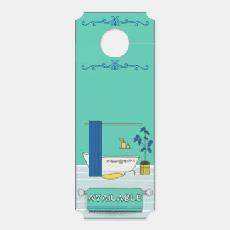 Affichette de porte : Salle de bain "disponible" e