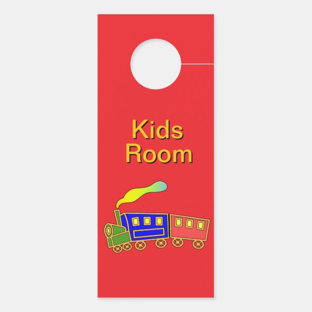 Affichette De Porte Salle Rouge Bleu Choo (Dos)
