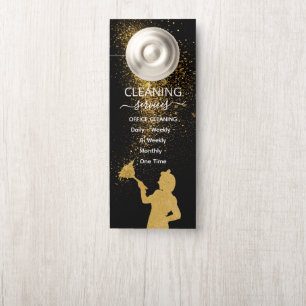 Affichette De Porte Service de nettoyage de bureau Gold Dust Maid