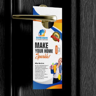 Affichette De Porte Service de nettoyage de maison et de bureau Femme