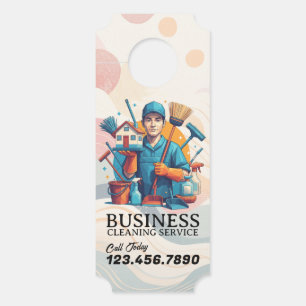 Affichette De Porte Service de nettoyage de maison moderne ménage